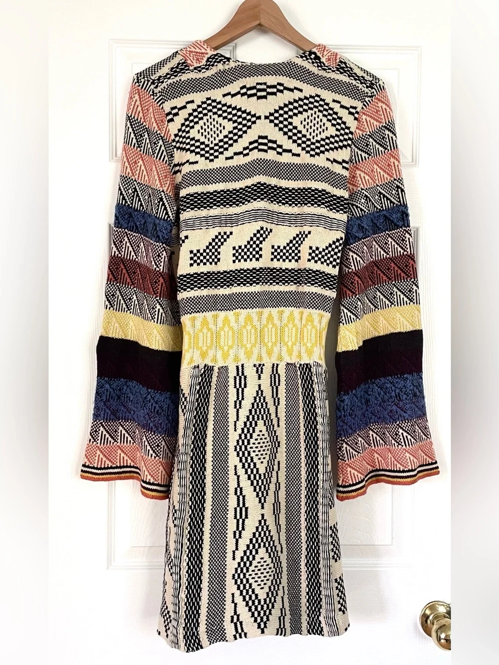 NWT Free People Patchwork Sweater Dress Size L - Picture 6 of 7